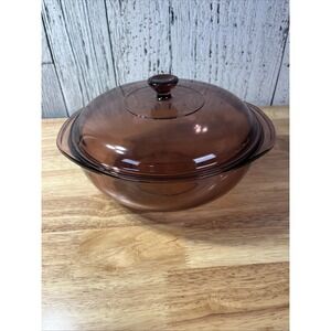 Vintage Pyrex Cranberry 2 Qt Covered Casserole Dish 024‎ with Lid 624 C USA